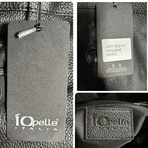 Io Pelle rare black Teddy bears embossed leather tote - Picture 16 of 16